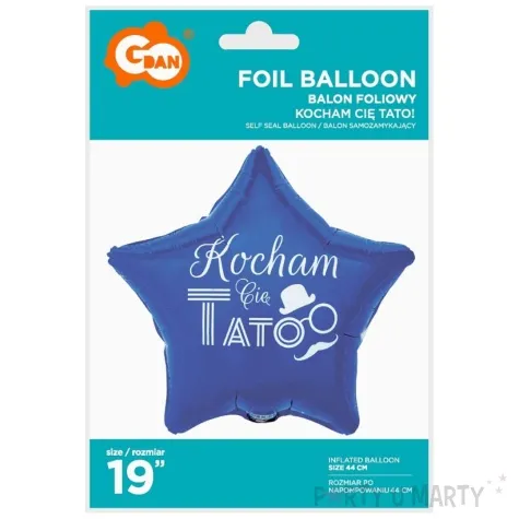 balon foliowy dzien ojca kocham cie tato niebieski godan 19 str