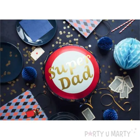 balon foliowy dzien ojca super dad partydeco 18 rnd