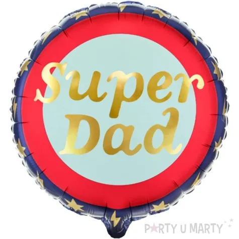 balon foliowy dzien ojca super dad partydeco 18 rnd