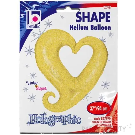 balon foliowy dziurawe serce holo zlote betallica 37 shp