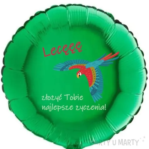 balon foliowy dzungla bungla lece z zyczeniami zielony 18 rnd