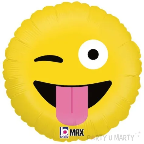 balon foliowy emoji jezyk zolty betallic 18 rnd