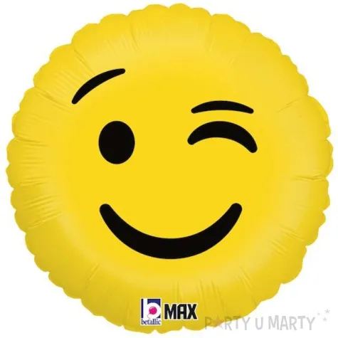 balon foliowy emoji oczko zolty betallic 18 rnd