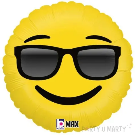balon foliowy emoji okulary zolty betallic 18 rnd
