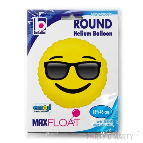 balon foliowy emoji okulary zolty betallic 18 rnd