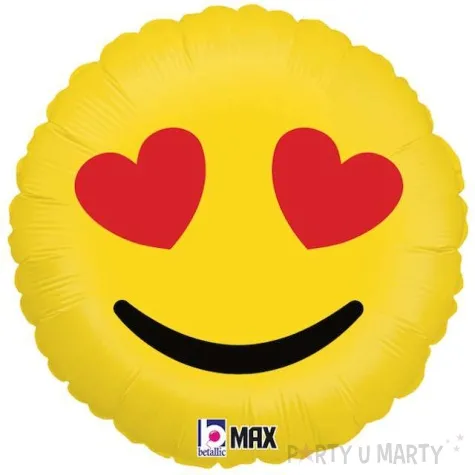 balon foliowy emoji serduszka zolty betallic 18 rnd