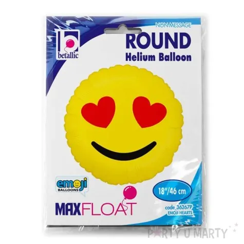 balon foliowy emoji serduszka zolty betallic 18 rnd