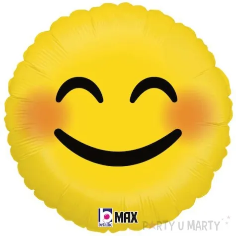 balon foliowy emoji usmiech wstydliwy zolty betallic 18 rnd