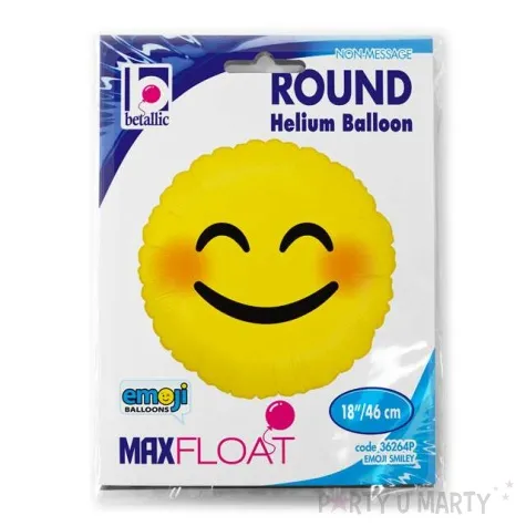 balon foliowy emoji usmiech wstydliwy zolty betallic 18 rnd