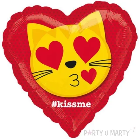 balon foliowy emotikon calujacy kotek amscan 18 cali hrt