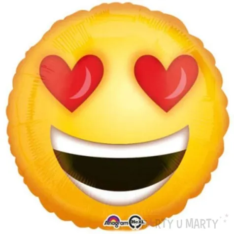balon foliowy emotikon zakochany zolty amscan 17 rnd