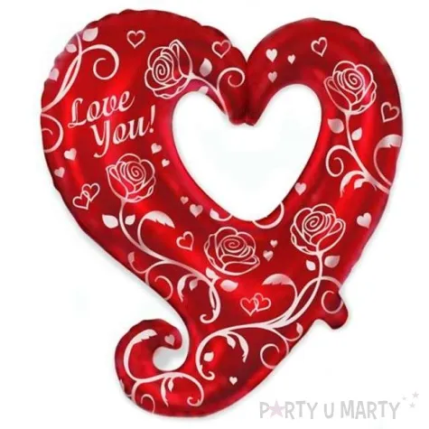 balon foliowy fantazyjne sercem czerwony flexmetal 24 hrt