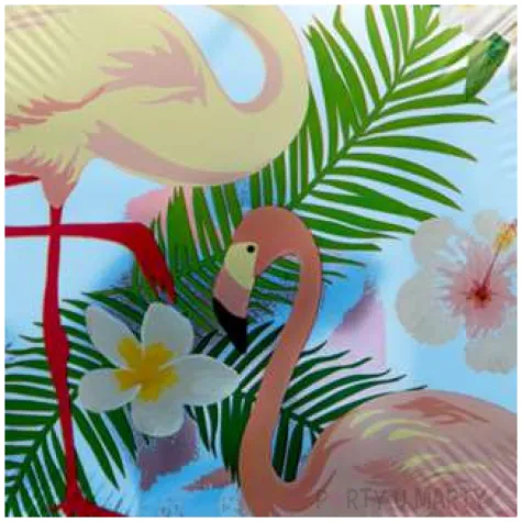 balon foliowy flamingi w kwiatach blekitny oem 18 rnd