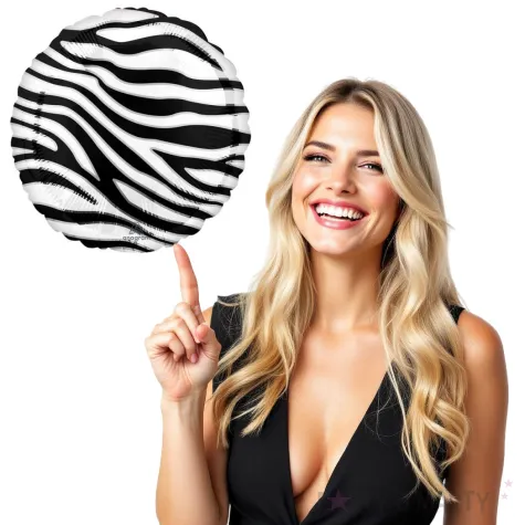 balon foliowy futro paski zebry amscan 18 rnd