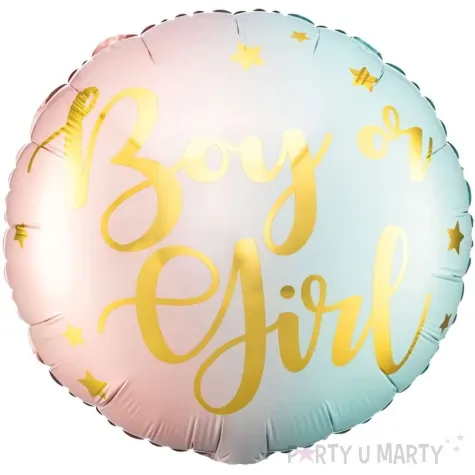 balon foliowy gender reveal boy or girl ombre partydeco 18 rnd