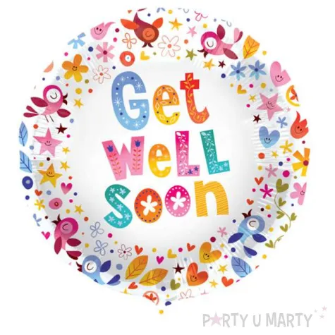 balon foliowy get well soon kwiaty folat 18 rnd