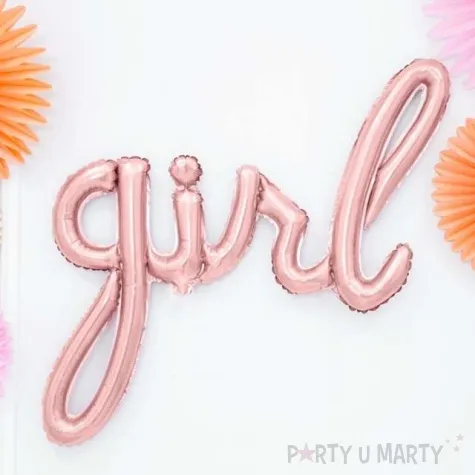 balon foliowy girl rozowe zloto partydeco 30 shp