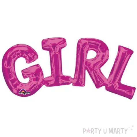 balon foliowy girl rozowy ciemny amscan 22 shp
