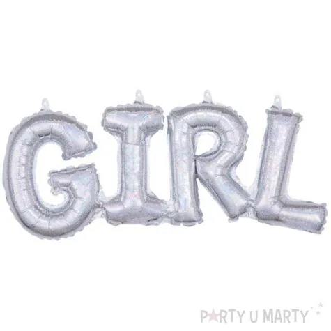 balon foliowy girl srebrny holograficzny amscan 21 shp