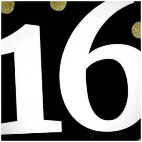 balon foliowy glossy 16 urodziny czarny folat 17 rnd