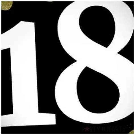 balon foliowy glossy 18 urodziny czarny folat 17 rnd