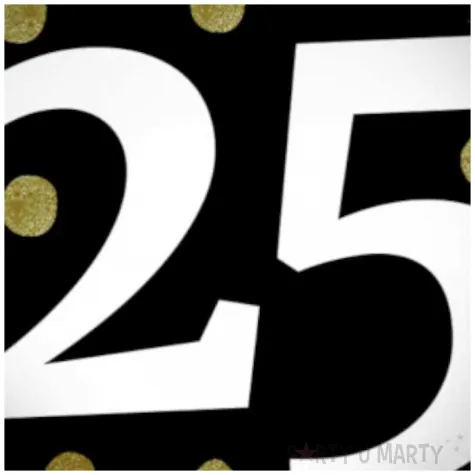 balon foliowy glossy 25 urodziny czarny folat 17 rnd