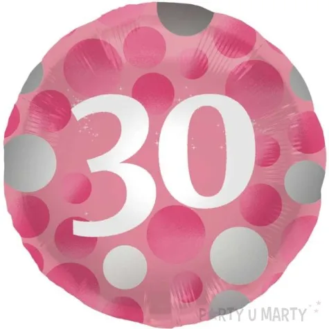 balon foliowy glossy 30 urodziny rozowy folat 17 rnd