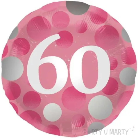 balon foliowy glossy 60 urodziny rozowy folat 17 rnd