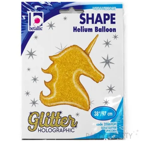 balon foliowy glowa jednorozca brokat zloty grabo 38 shp