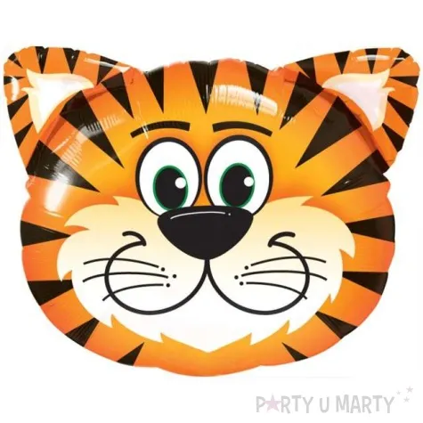 balon foliowy glowa tygryska pomaranczowo czarny qualatex 30 shp