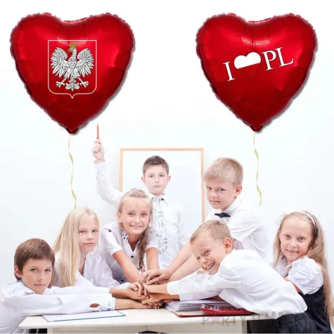 balon foliowy godlo polski czerwony 18 hrt