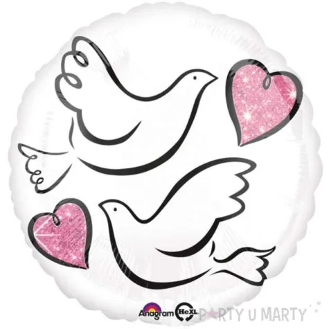 balon foliowy golabki slubne amscan 17 rnd