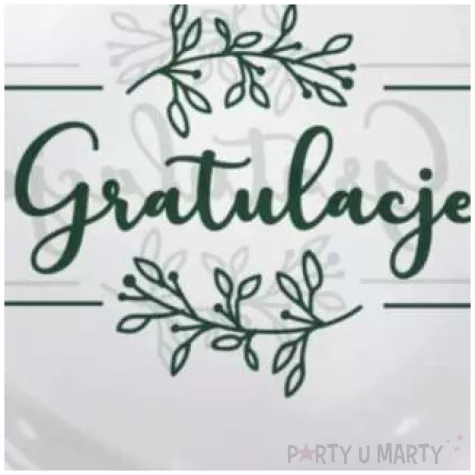 balon foliowy gratulacje kolor zielony transparentny tuban 18 orb