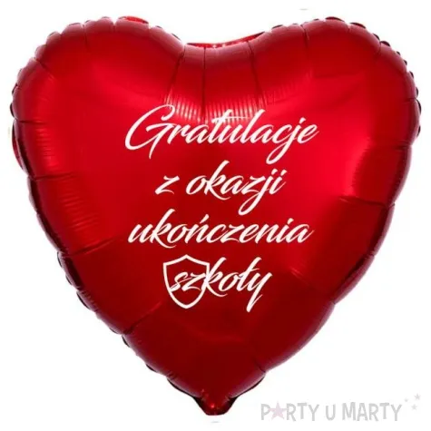 balon foliowy gratulacje z okazji ukonczenia szkoly czerwony 18 hrt
