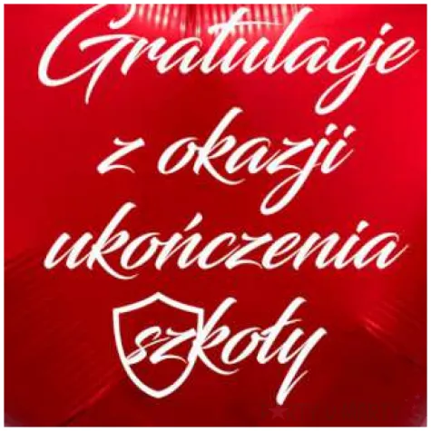balon foliowy gratulacje z okazji ukonczenia szkoly czerwony 18 hrt