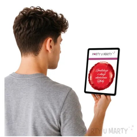 balon foliowy gratulacje z okazji ukonczenia szkoly czerwony 18 rnd