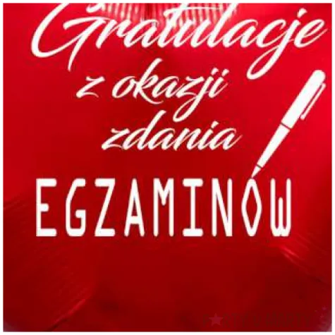 balon foliowy gratulacje z okazji zdania egzaminow czerwony 18 hrt