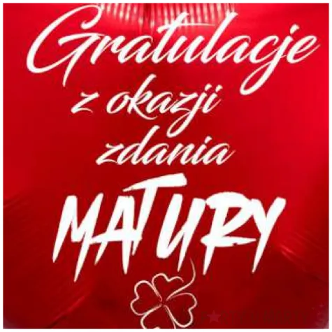 balon foliowy gratulacje z okazji zdania matury czerwony 18 hrt