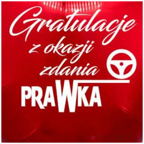 balon foliowy gratulacje z okazji zdania prawka czerwony 18 hrt