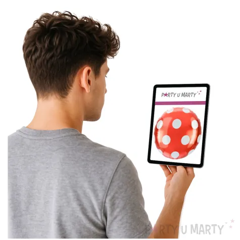 balon foliowy grochy czerwony arpex 18 rnd