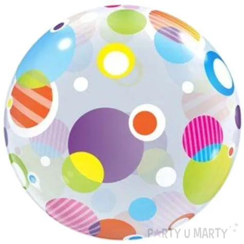 balon foliowy grochy kolorowe qualatex 22 orb