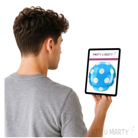 balon foliowy grochy niebieski arpex 18 rnd