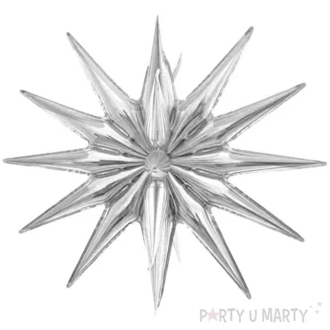 balon foliowy gwiazda 3d srebrny godan 20 str