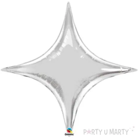 balon foliowy gwiazda 4 ka srebrny qualatex 20 shp