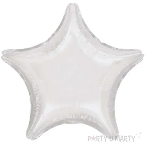 balon foliowy gwiazda bialy metalik amscan 19 str