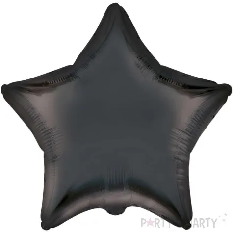 balon foliowy gwiazda czarny satynowy flexmetal 18 str