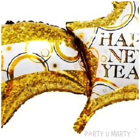 balon foliowy gwiazda happy new year zloty jix 34 str
