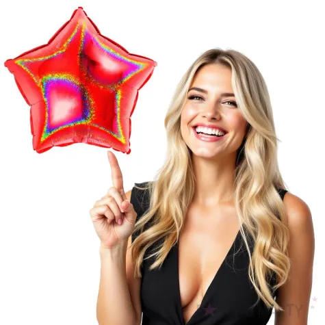 balon foliowy gwiazda holo czerwony grabo 18 str