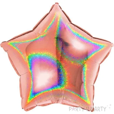 balon foliowy gwiazda holo rozowe zloto grabo 18 str