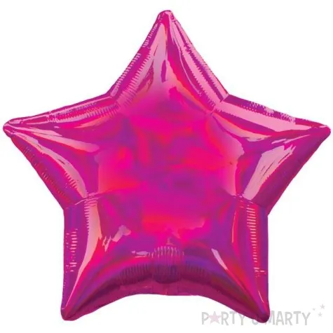 balon foliowy gwiazda holograficzna rozowy amscan 17 str